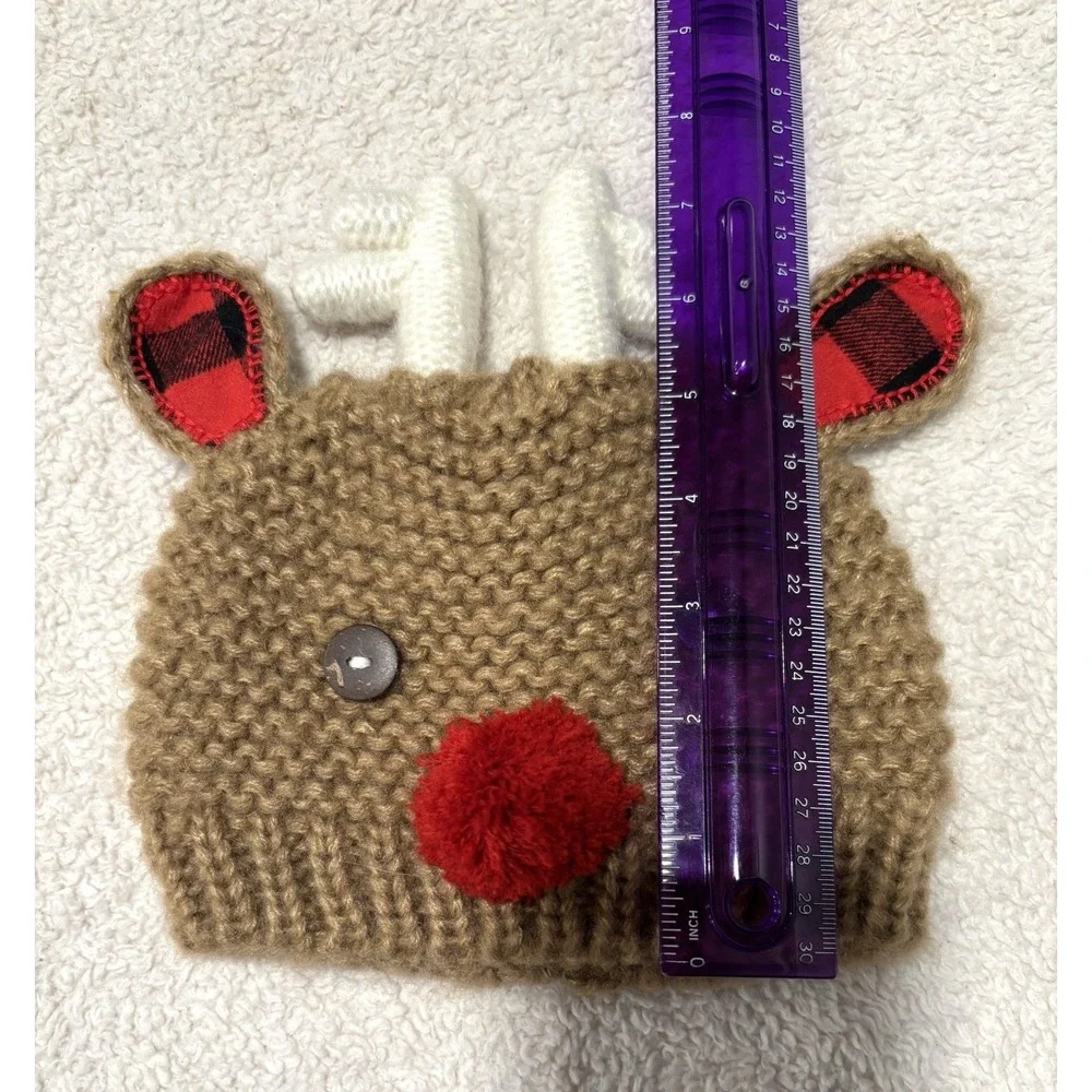 Mud‎ Pie Newborn Crochet Christmas Reindeer Hat 0-6 Months